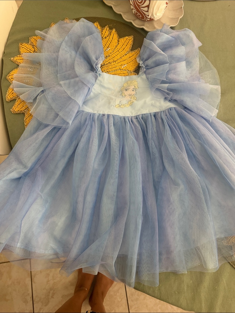 Disney Light Blue Elsa-Inspired Tulle Princess Dress